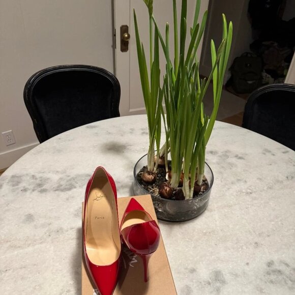 New Christian Louboutin Kate 100 Red Patent Heels w/ Receipt - Picture 8 of 11